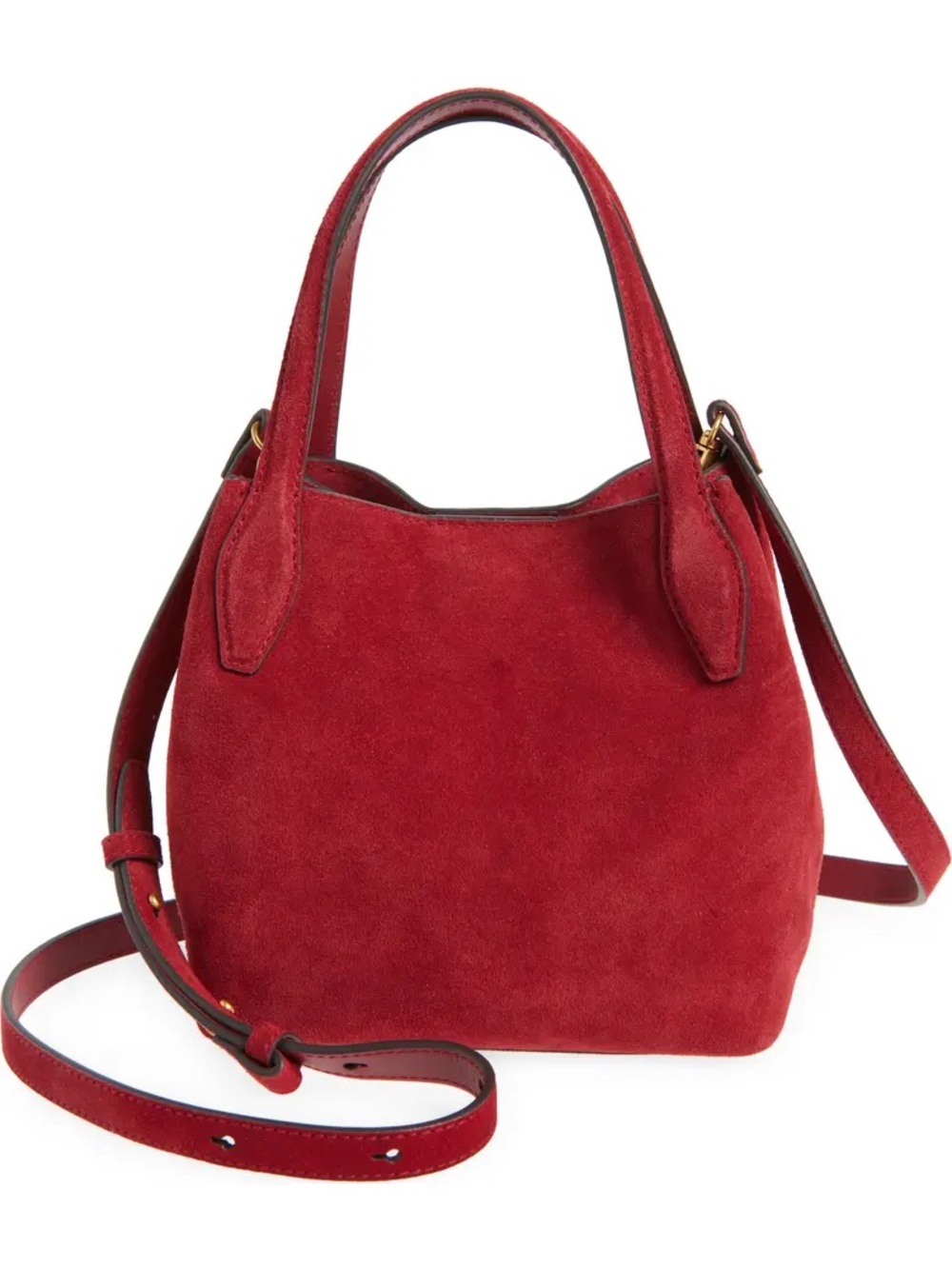 ❗️ ISO ❗️ Madewell Mini Suede Shopper Tote Leather Red